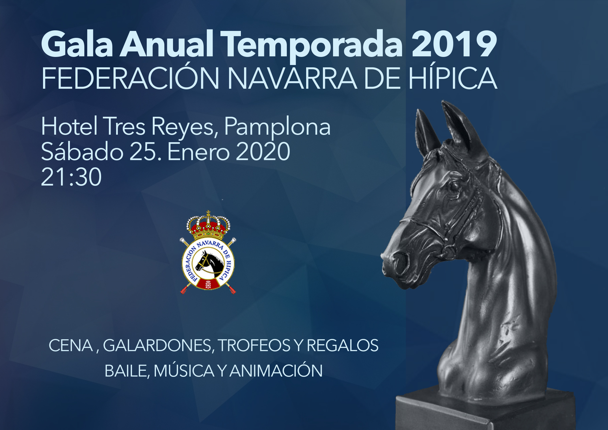 Gala Federacion Navarra de H&iacute;pica el 25 de enero en el Hotel Tres Reyes